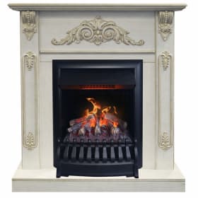 Комплект Real Flame портал Anita corner STD WT с очагом Fobos lux/Majestic lux Black RC