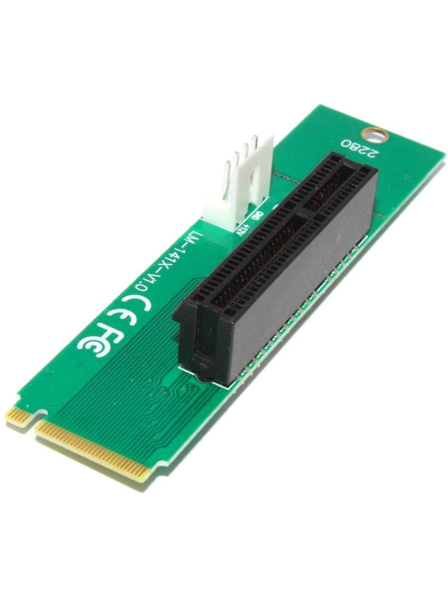 Переходник для райзера M.2 to PCIe 1x с кабелем Floppy 4Pin