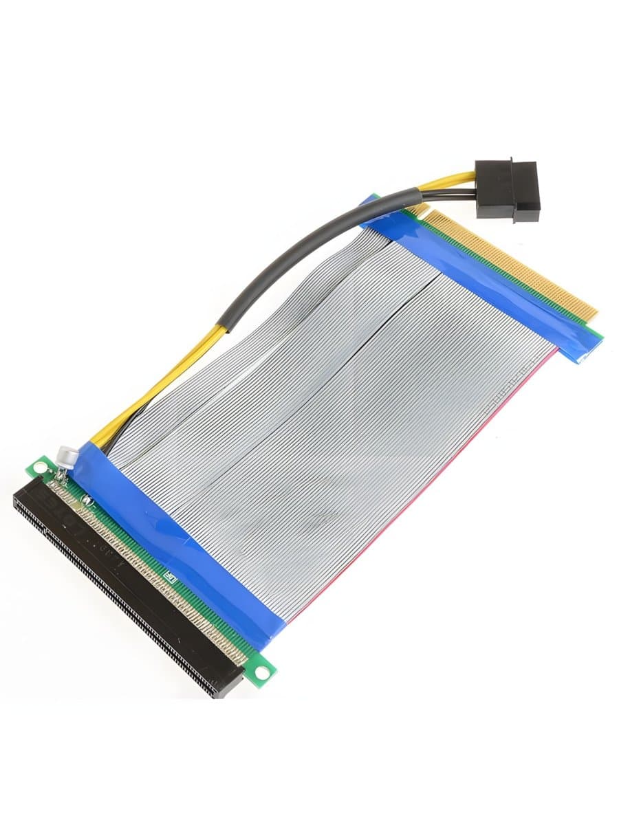 Райзер-шлейф RISER PCI-E 16x to 16x black (для видеокарт, левый, термостойкий,260mm)