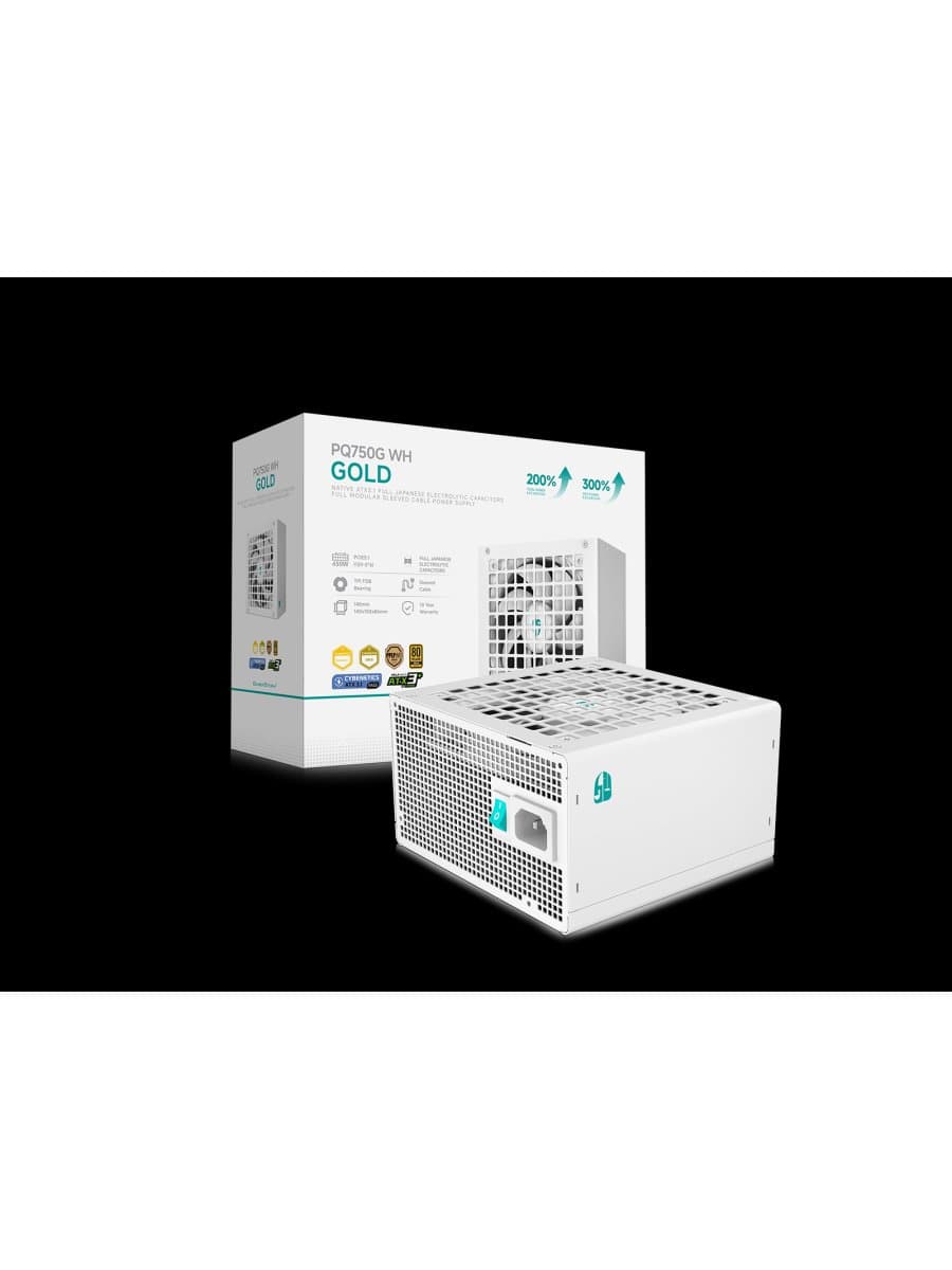 Блок питания DeepCool PQ750G-WH (750W) 80 Plus Gold 24Pin, CPU(4+4)Pin x2, SATA x3*2, PCI-E(6+2)Pin x2, ATX12V 3.0 White