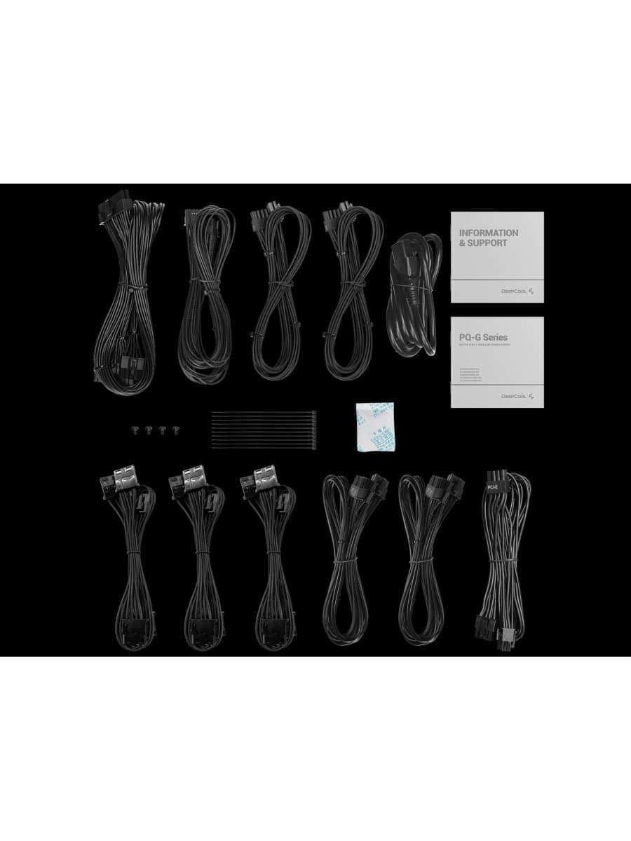 Блок питания DeepCool GamerStorm PQ1200G (1200W) 80 Plus Gold 24Pin, CPU(4+4)Pin x2, SATA x3*2, PCI-E(6+2)Pin x2, ATX12V 3.1 Black