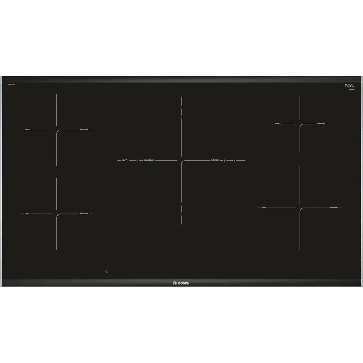 Индукционная варочная панель Bosch PIV975DC1E, 90 см, 5 зон нагрева, DirectSelect Premium, чёрная