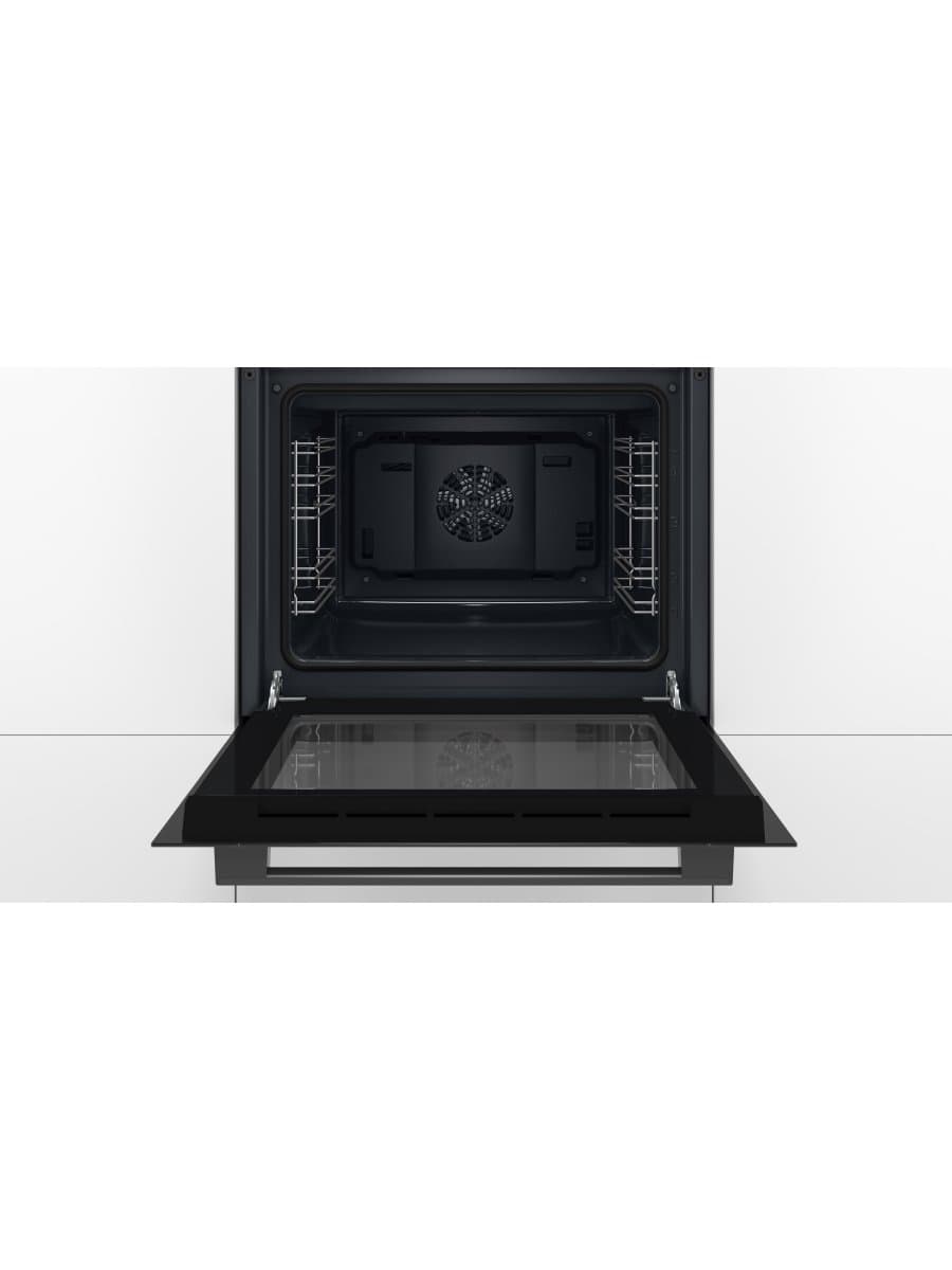 Встраиваемый духовой шкаф Bosch HBF512BB1T, 66 л, 7 режимов, 3D Hotair, чёрный