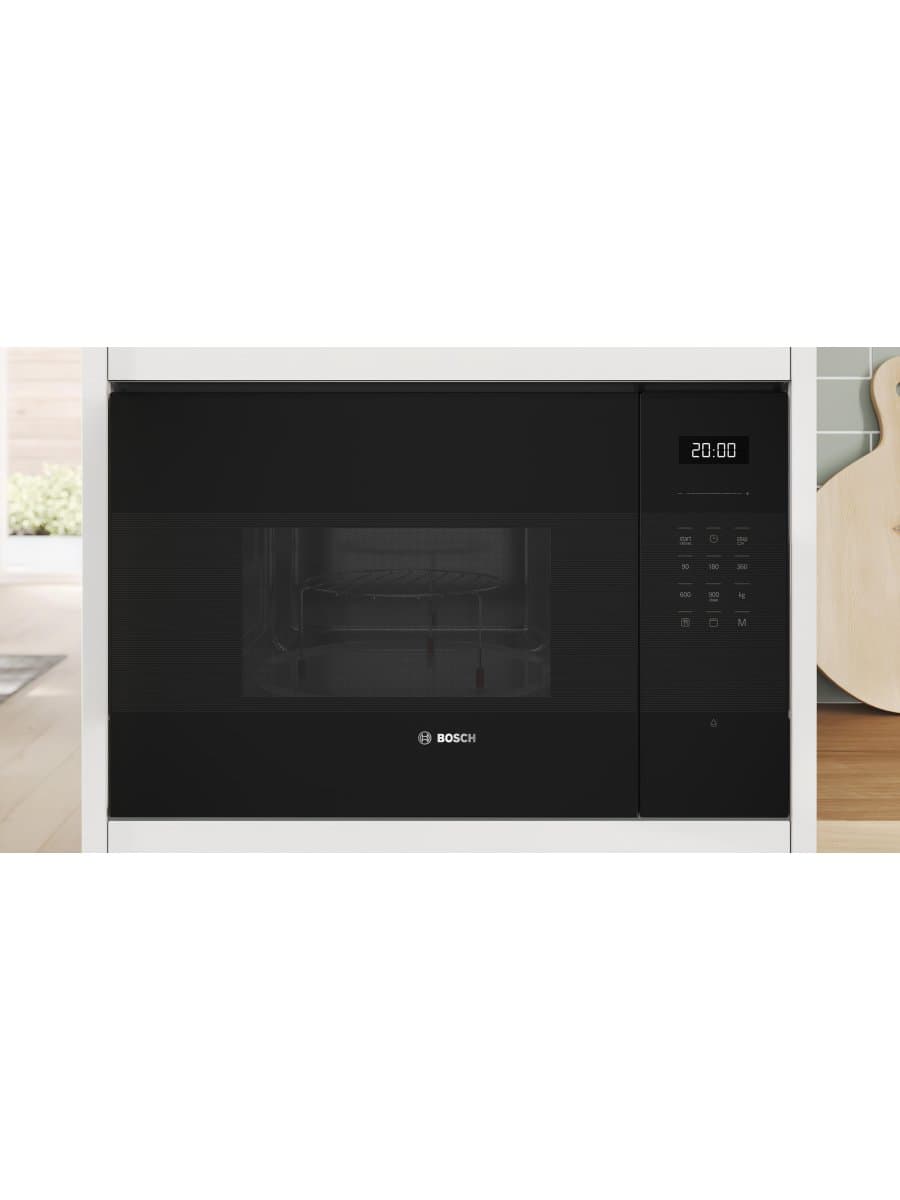 Встраиваемая микроволновая печь Bosch BEL554MB2, 25 л, 900 Вт, гриль 1200 Вт, чёрная