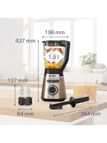 Стационарный блендер Bosch MMB6386M, 1200 Вт, 1,5 л, 3 автопрограммы, нержавеющая сталь