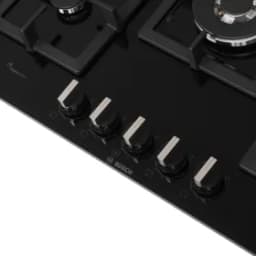 Газовая варочная панель Bosch PPQ7A6B20, 75 см, 5 конфорок, закалённое стекло, чёрная