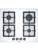 Газовая варочная панель Bosch PPP6A2B20O, 60 см, 4 конфорки, закалённое стекло, белая