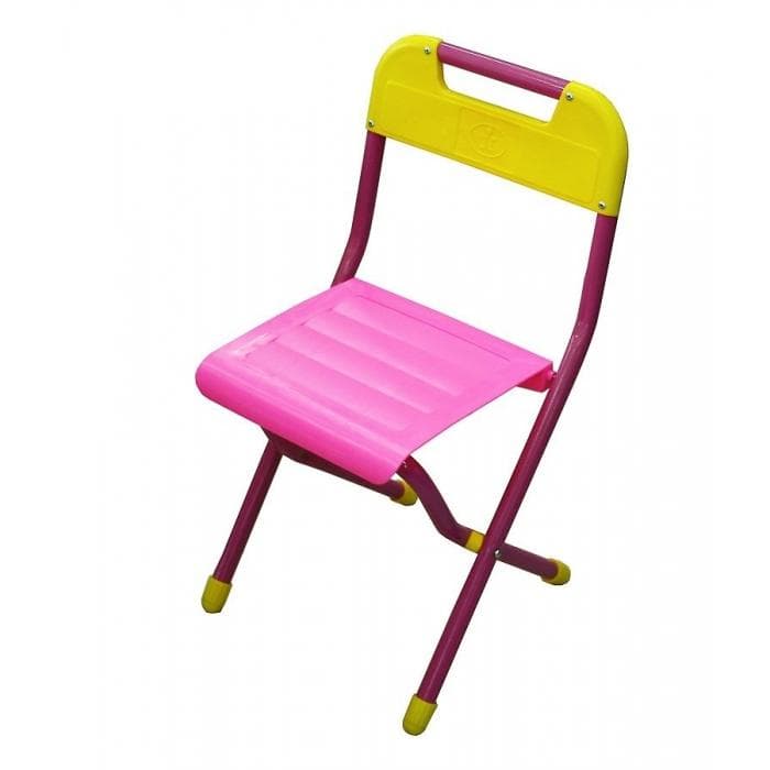 Стул складной детский ССД.03 Желтый/ Розовый