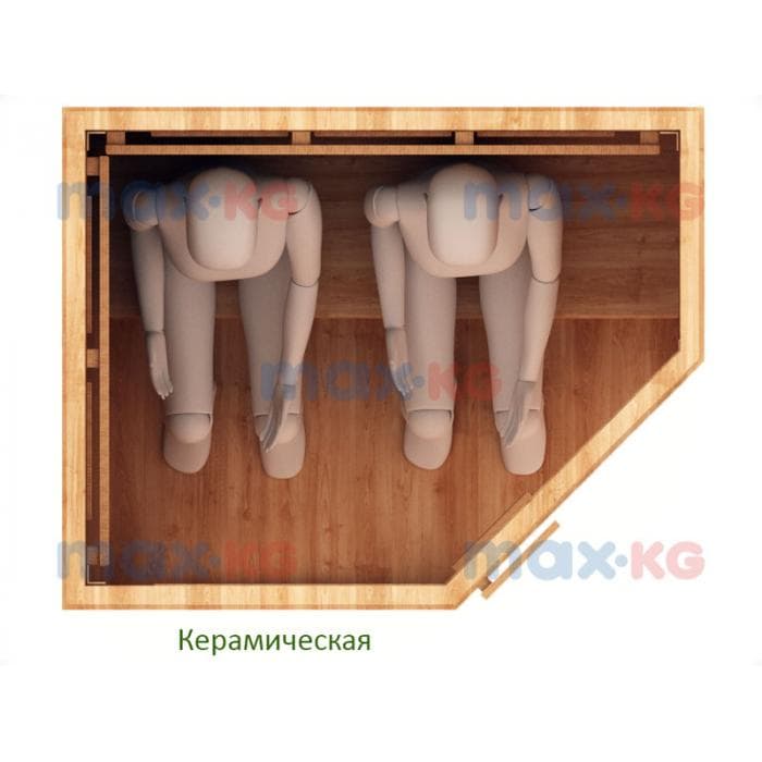 Инфракрасная сауна керамика, 2-местная угловая, 200*135*105 см, 6 излучателей, кедр