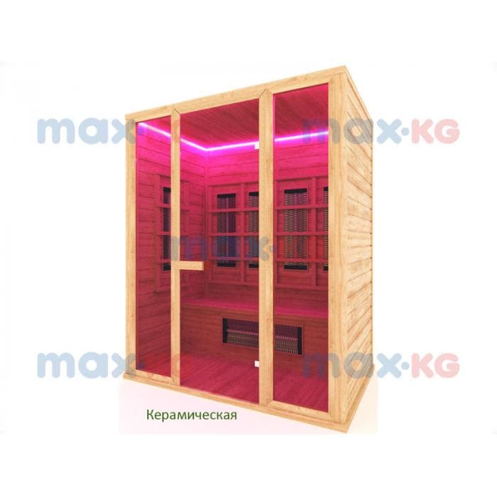 Инфракрасная сауна керамика, 3-местная, 200*180*105 см, 8 излучателей, кедр