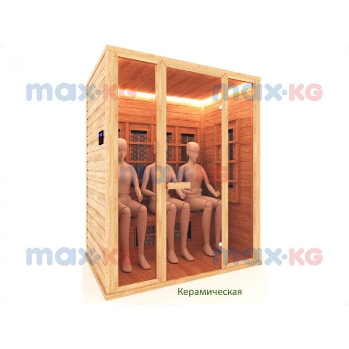 Инфракрасная сауна керамика, 3-местная, 200*180*105 см, 8 излучателей, кедр