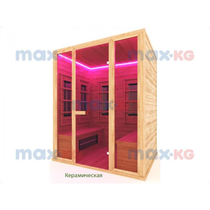 Инфракрасная сауна керамика, 4-местная, 200*130*170 см, 8 излучателей, кедр