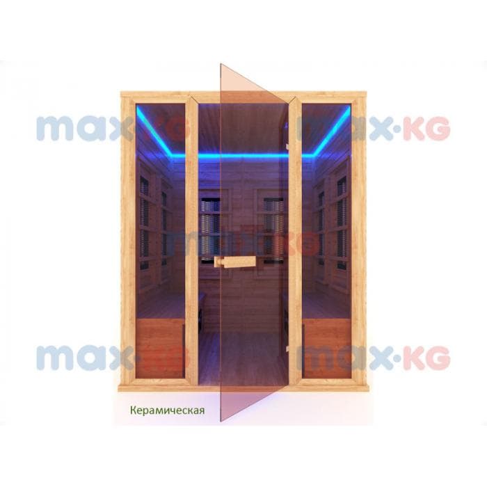 Инфракрасная сауна керамика, 4-местная, 200*130*170 см, 8 излучателей, кедр