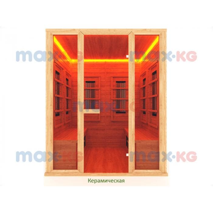 Инфракрасная сауна керамика, 4-местная, 200*130*170 см, 8 излучателей, кедр