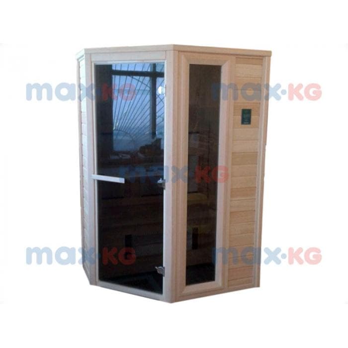 Инфракрасная сауна керамика, 6-местная угловая, 200*210*180 см, 16 излучателей, кедр