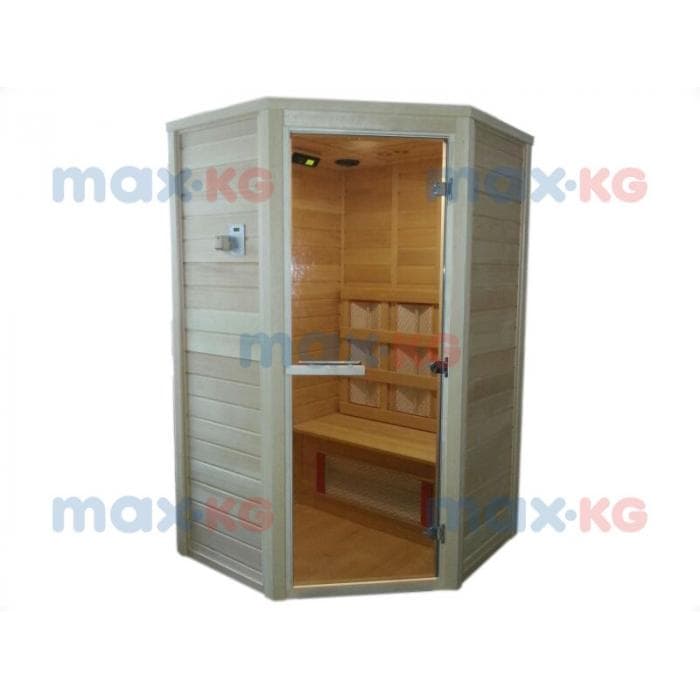 Инфракрасная сауна керамика, 6-местная угловая, 200*210*180 см, 16 излучателей, кедр
