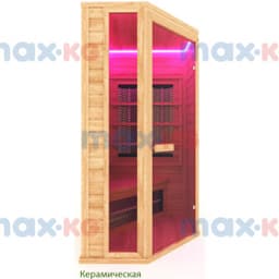 Инфракрасная сауна керамика, 1-местная угловая, 200*105*105 см, 5 излучателей, кедр