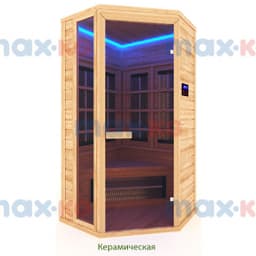 Инфракрасная сауна керамика, 1-местная угловая, 200*105*105 см, 5 излучателей, кедр