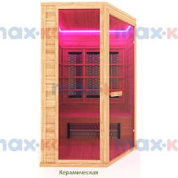 Инфракрасная сауна керамика, 2-местная угловая, 200*135*105 см, 6 излучателей, кедр