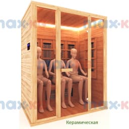 Инфракрасная сауна керамика, 3-местная, 200*180*105 см, 8 излучателей, кедр