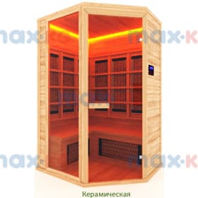 Инфракрасная сауна керамика, 3-местная угловая, 200*170*130 см, 8 излучателей, кедр