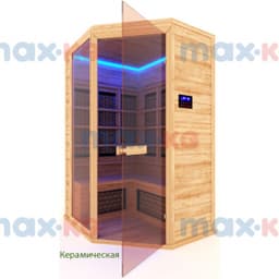 Инфракрасная сауна керамика, 3-местная угловая, 200*170*130 см, 8 излучателей, кедр