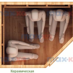 Инфракрасная сауна керамика, 3-местная угловая, 200*170*130 см, 8 излучателей, кедр