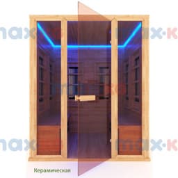 Инфракрасная сауна керамика, 4-местная, 200*130*170 см, 8 излучателей, кедр