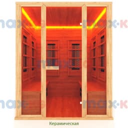 Инфракрасная сауна керамика, 4-местная, 200*130*170 см, 8 излучателей, кедр