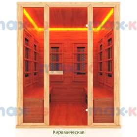 Инфракрасная сауна керамика, 4-местная, 200*130*170 см, 8 излучателей, кедр