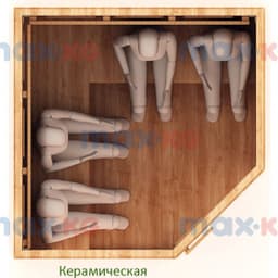 Инфракрасная сауна керамика, 4-местная угловая, 200*150*150 см, 10 излучателей, кедр