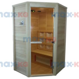 Инфракрасная сауна керамика, 6-местная угловая, 200*210*180 см, 16 излучателей, кедр