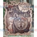 Картина резная, Волк 2 квадрат, в цвете ( 60*60 см)