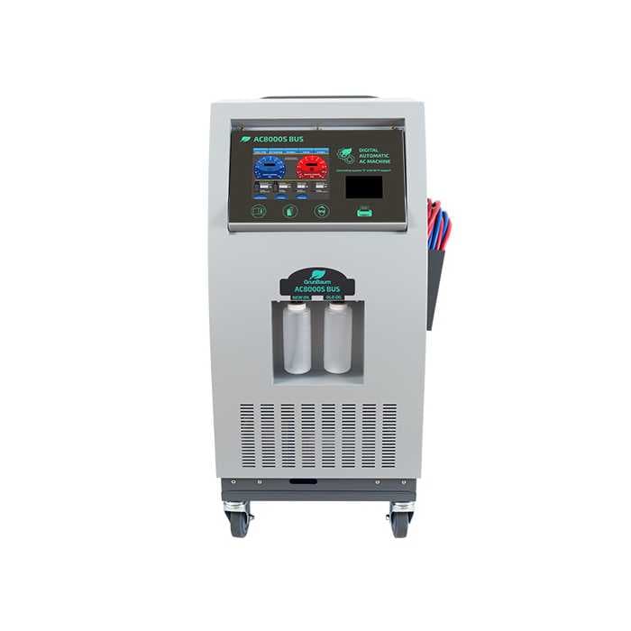 Установка для заправки автокондиционеров GRUNBAUM AC8000S BUS, автомат, R134, подогрев, шланг 5м.