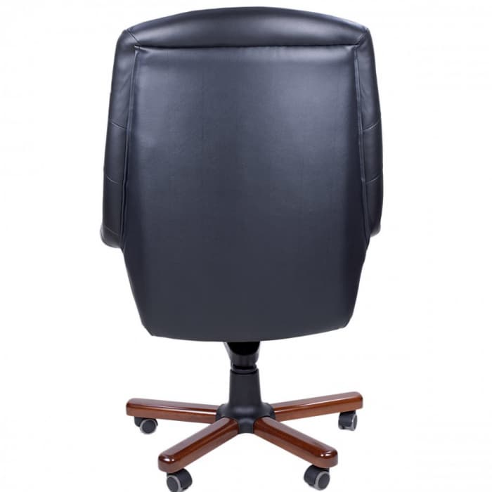 Кресло для руководителя MULTI-OFFICE ZURICH A с высокой спинкой черная кожа+к/з/темн орех