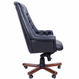 Кресло для руководителя MULTI-OFFICE ZURICH A с высокой спинкой черная кожа+к/з/темн орех