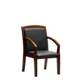 Конференц-кресло MULTI-OFFICE ZURICH DL ЭКОкожа черная/темн орех