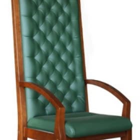 Кресло судейское MULTI-OFFICE ZURICH SL ЭКОкожа зеленая/темн орех