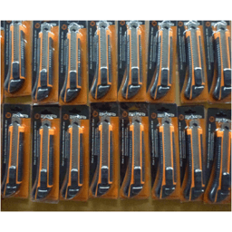 Нож с выдвижным лезвием Вихрь 18 мм, двухкомпонентный корпус, автоматический фиксатор, (73/10/10/4)