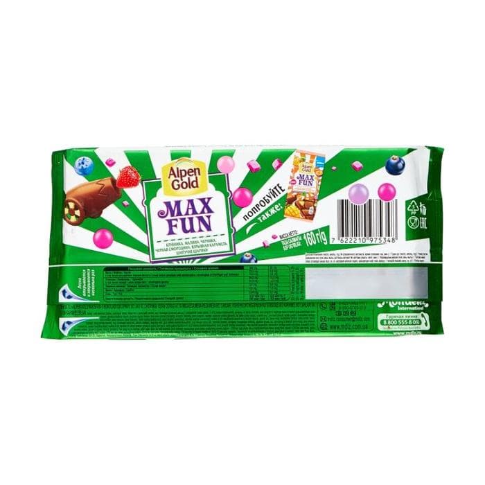 Альпен Гольд Макс Фан молочный фруктово-ягодный 160г.*15