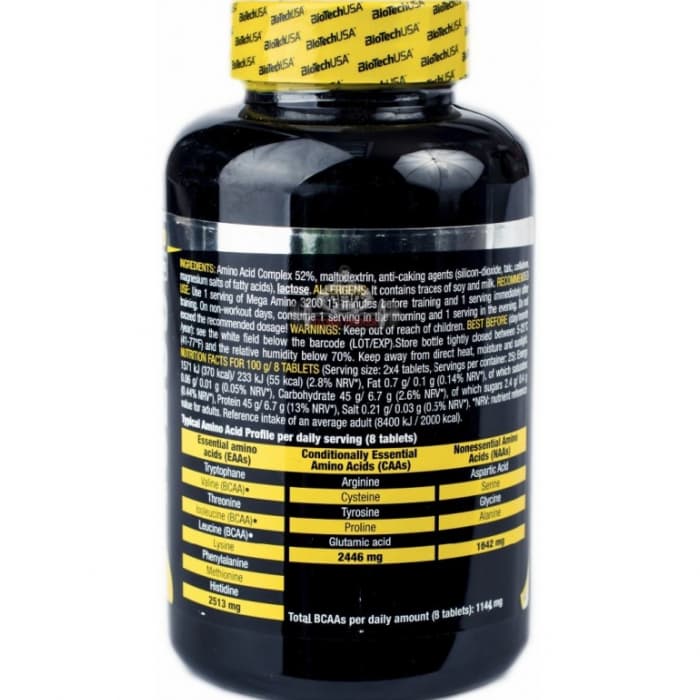 Аминокислоты BioTech USA Mega Amino 3200 100 таблеток
