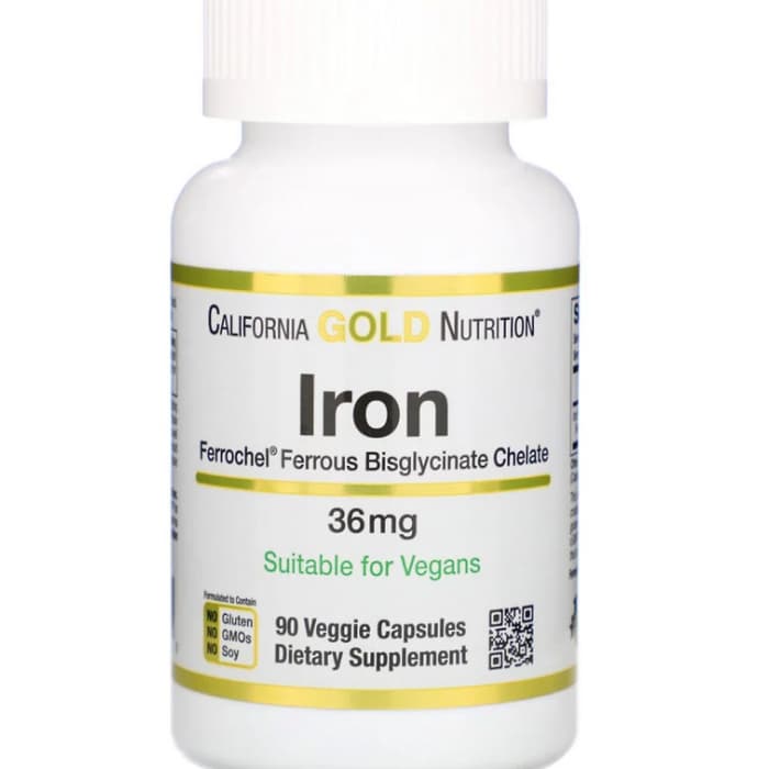 Витаминный комплекс California Gold Nutrition, Железо 36 mg 90 таблеток