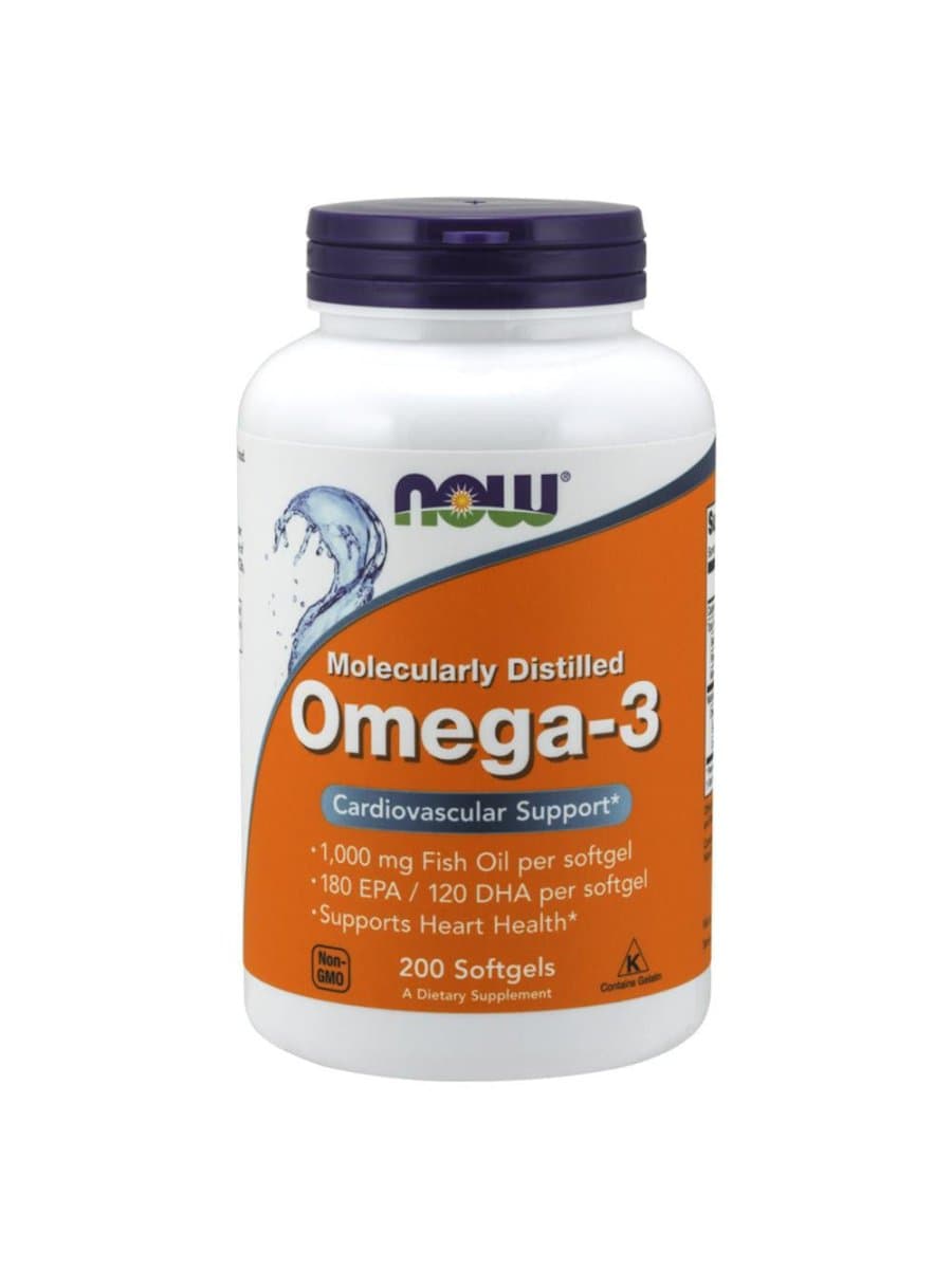 Омега кислоты Now - Omega 3 1000 mg 200 капсул