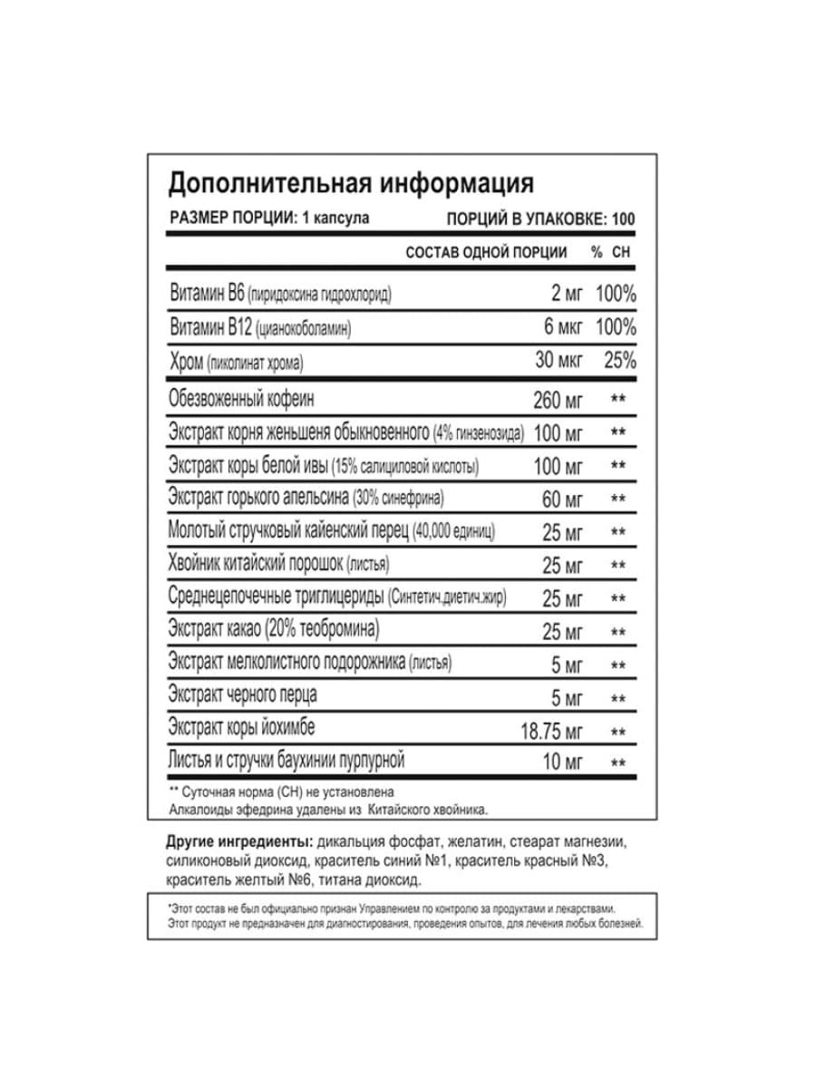 Жиросжигатель Cloma Pharma Methyldrene-25 Elite 100 капсул