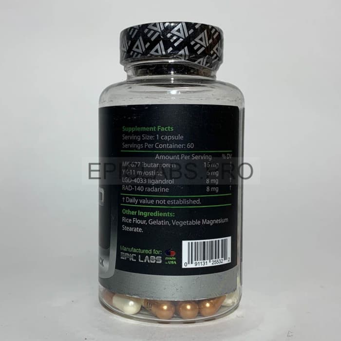 Анаболический комплекс Epic Labs QUADRO PRO 60 CAPS (MIX MK-677+YK-11+LGD-4033+RAD-140)