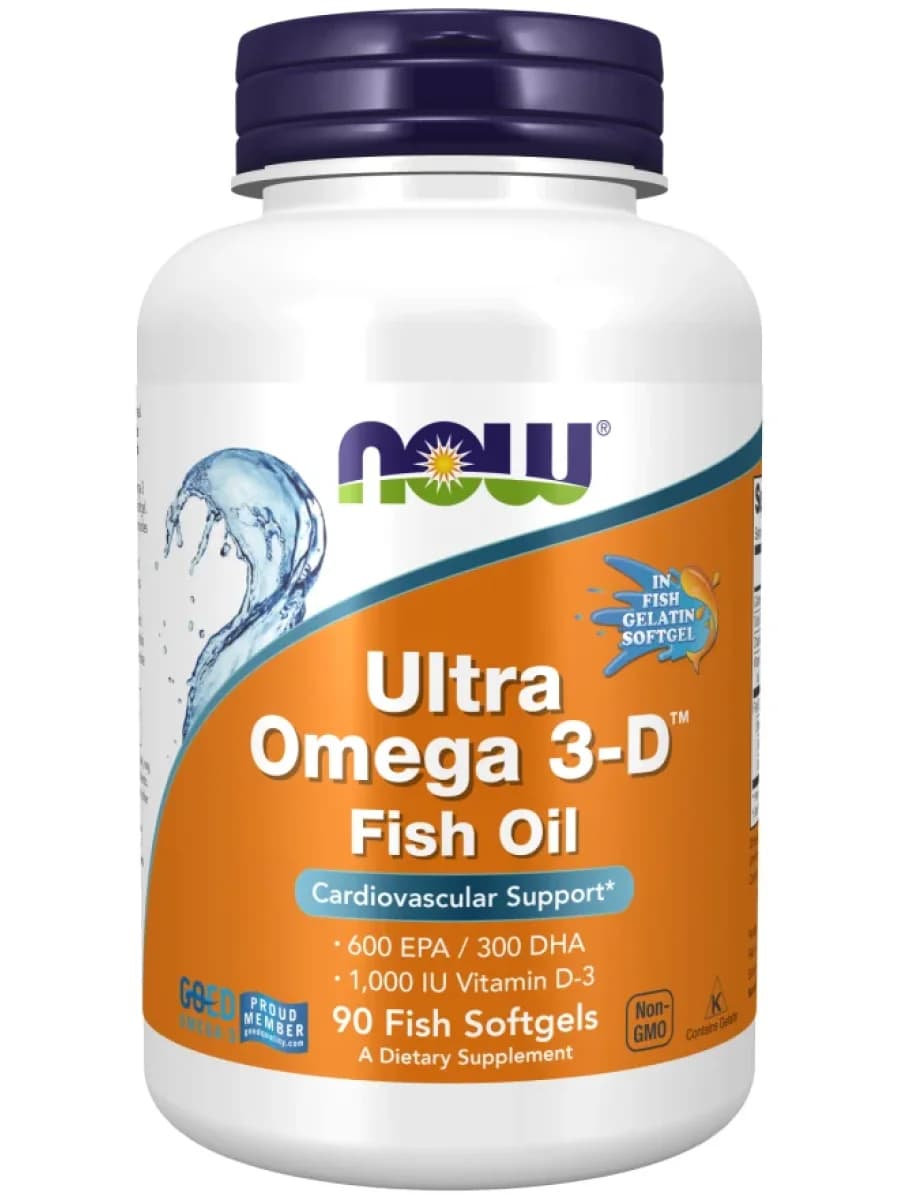 Омега кислоты Now Ultra Omega 3-D 90 капсул
