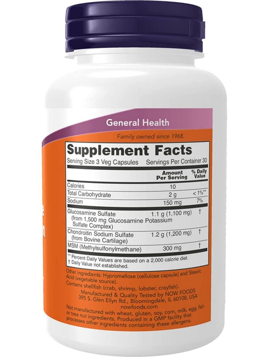 Препарат для суставов Now Glucosamine-Chondroitin-MSM 90 капсул