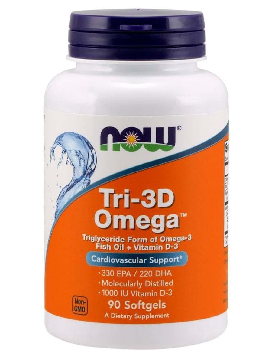 Омега кислоты Now TRI-3D OMEGA 90 капсул
