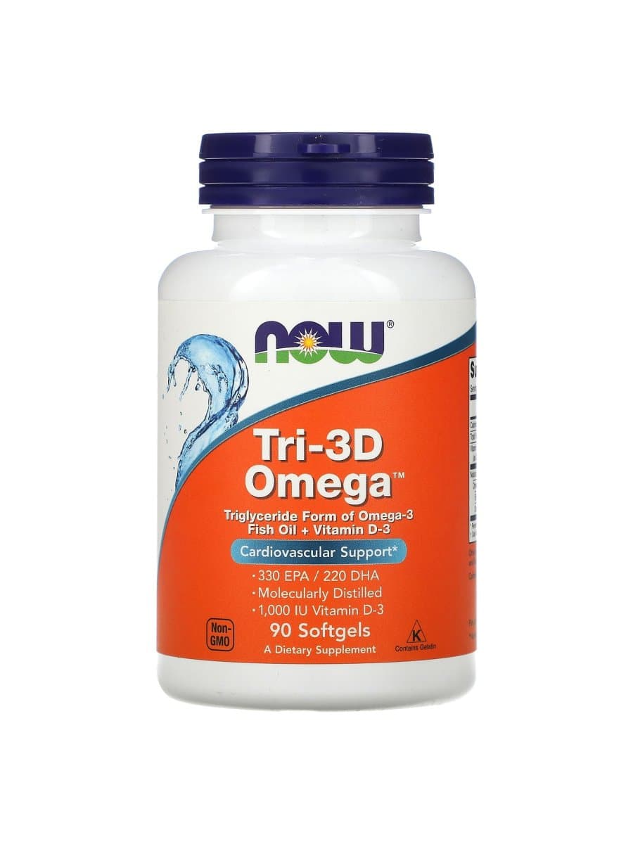 Омега кислоты Now TRI-3D OMEGA 90 капсул