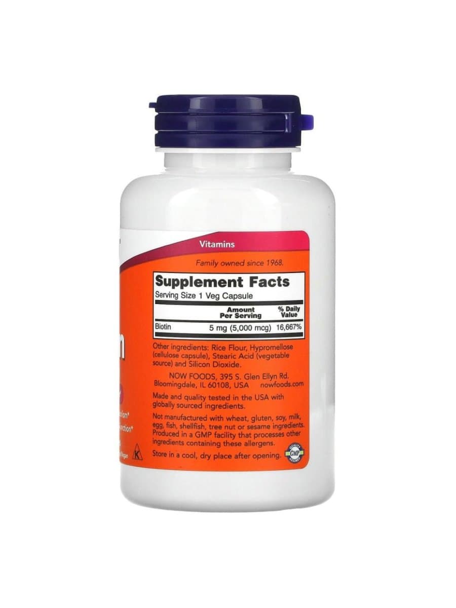 Витаминный комплекс Now Biotin 5000 mcg 120 капсул